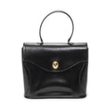 Dior Vintage Flap Top Handle Black Gray Calfskin Leather