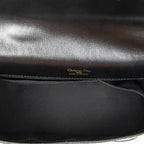 Dior Vintage Flap Top Handle Black Gray Calfskin Leather — view 9