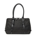 Fendi Small Double Zip Bowler Black Zucchino Canvas Messenger