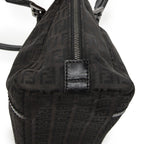 Fendi Small Double Zip Bowler Black Zucchino Canvas Messenger — view 7