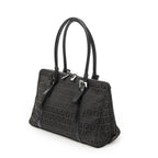 Fendi Small Double Zip Bowler Black Zucchino Canvas Messenger — view 2