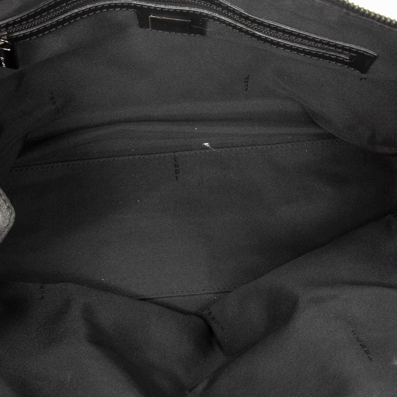 Fendi Small Double Zip Bowler Black Zucchino Canvas Messenger — view 9
