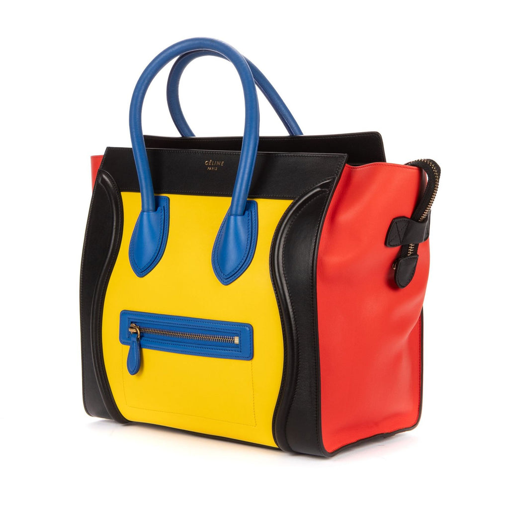Celine Multicolor Luggage Red Yellow Black Blue Smooth Calfskin — view 2