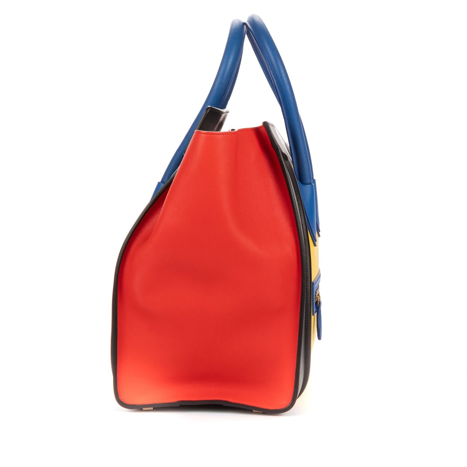 Celine Multicolor Luggage Red Yellow Black Blue Smooth Calfskin — view 4