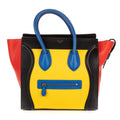 Celine Multicolor Luggage Red Yellow Black Blue Smooth Calfskin