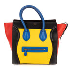 Celine Multicolor Luggage Red Yellow Black Blue Smooth Calfskin