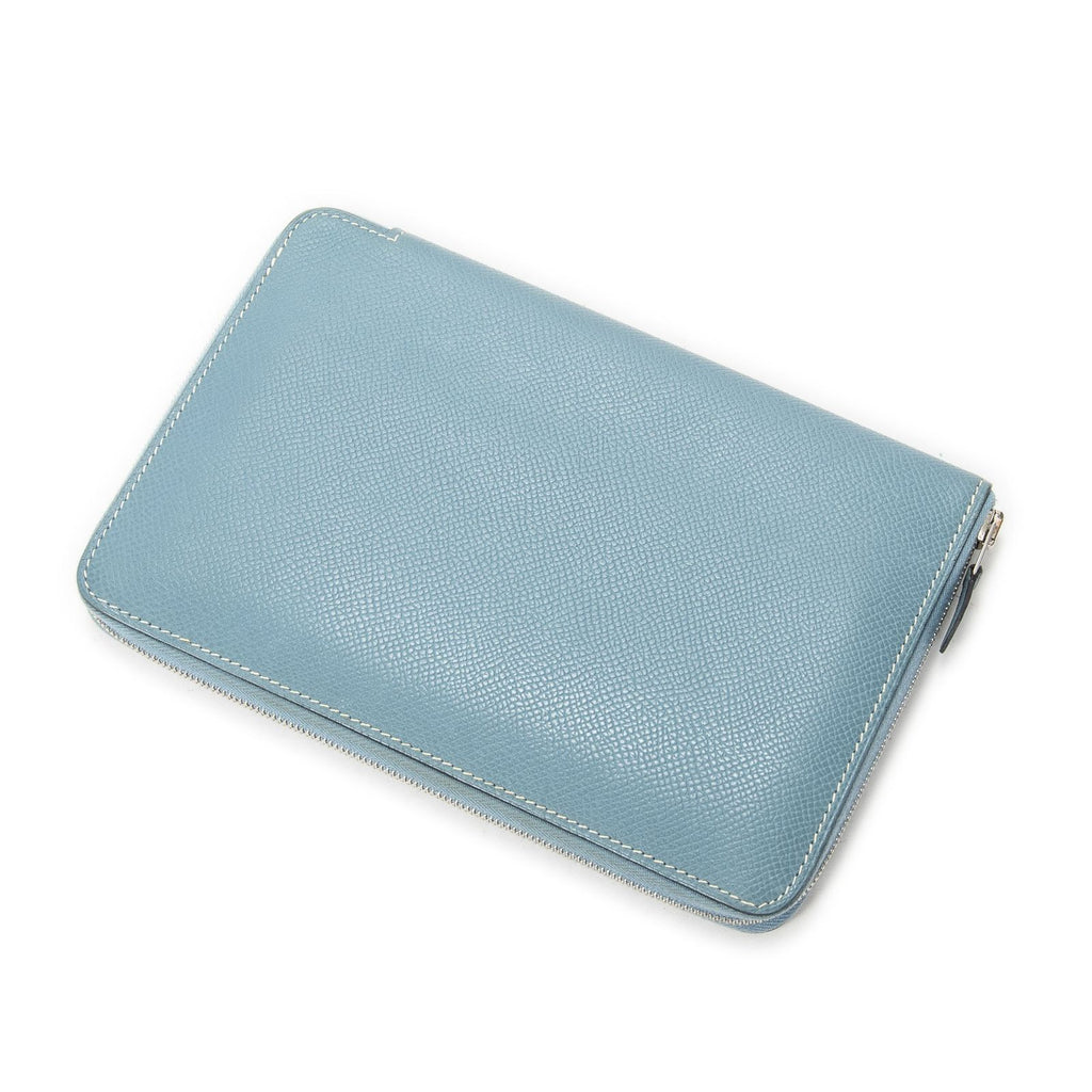 Hermes Azap Classic Wallet Blue Jeans Epsom Leather