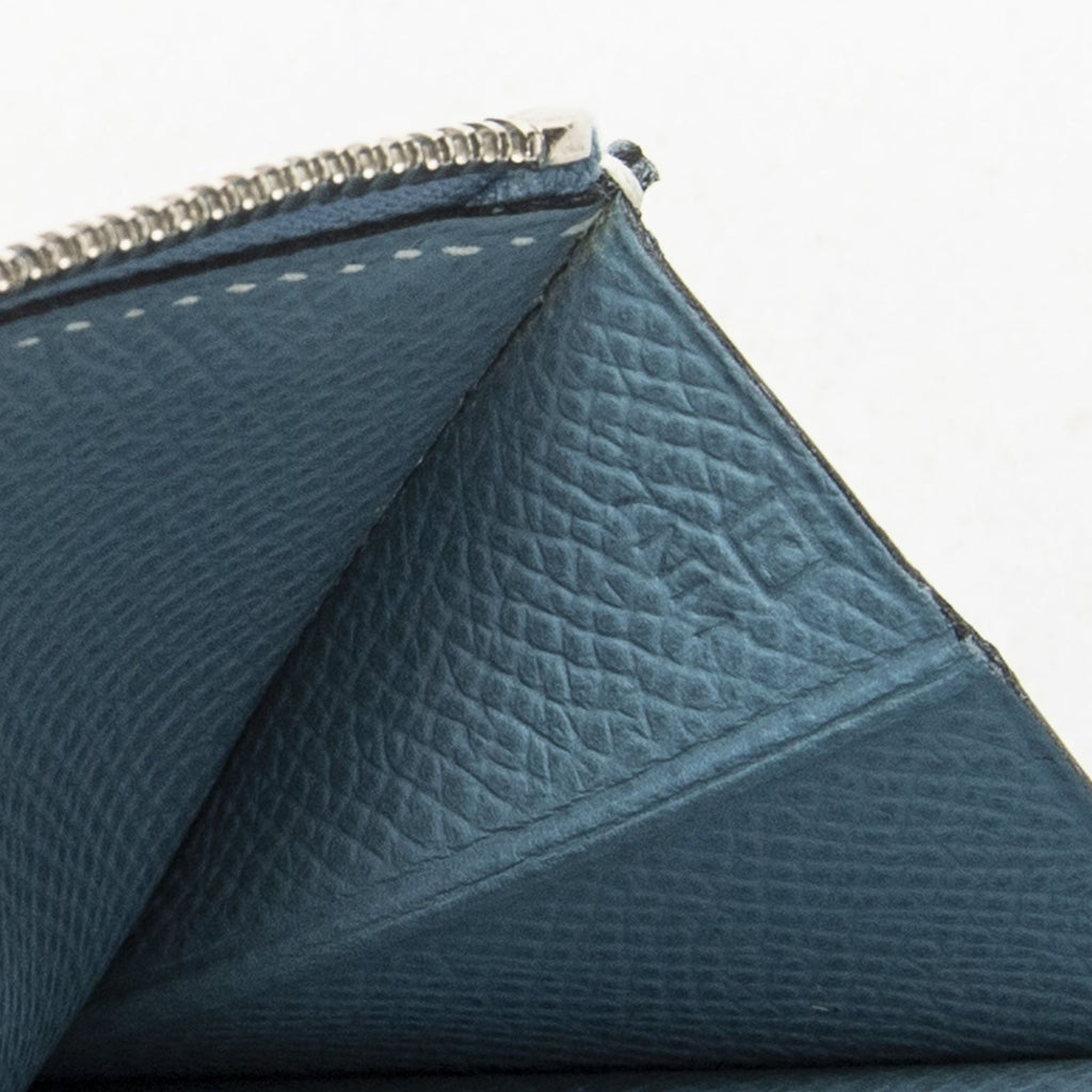 Hermes Azap Classic Wallet Blue Jeans Epsom Leather — view 6