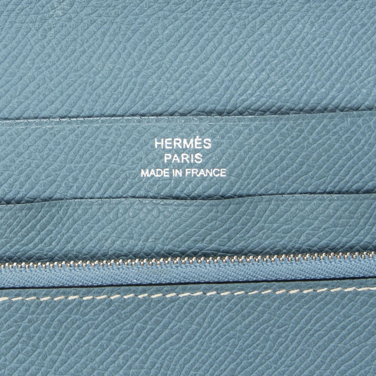Hermes Azap Classic Wallet Blue Jeans Epsom Leather — view 5