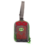 Gucci Two Way Jersey GG Backpack Green Red Gray Nylon