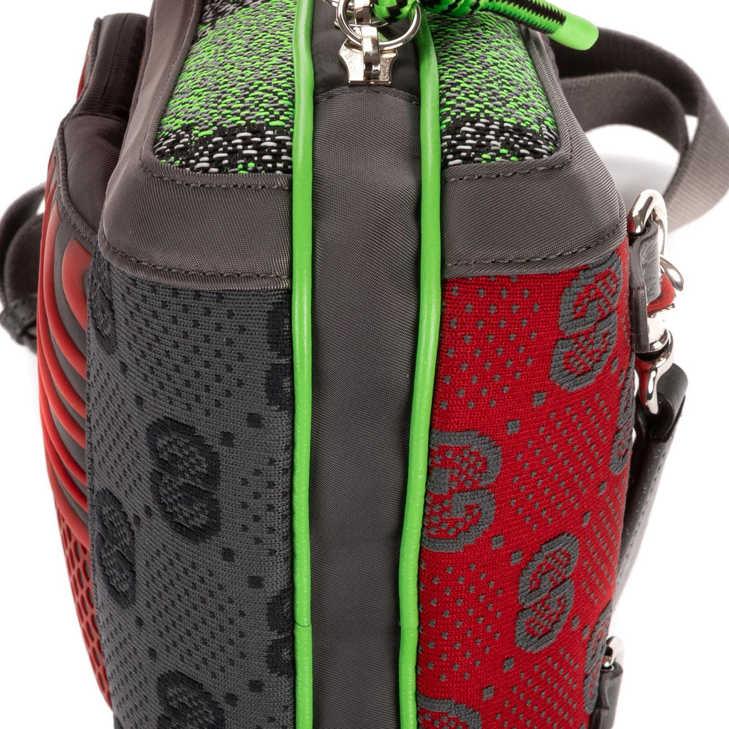 Gucci Two Way Jersey GG Backpack Green Red Gray Nylon — view 7