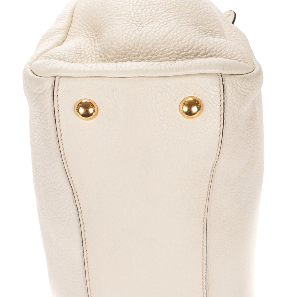 Prada Convertible Open Tote Ivory Vitello Phoenix — view 8
