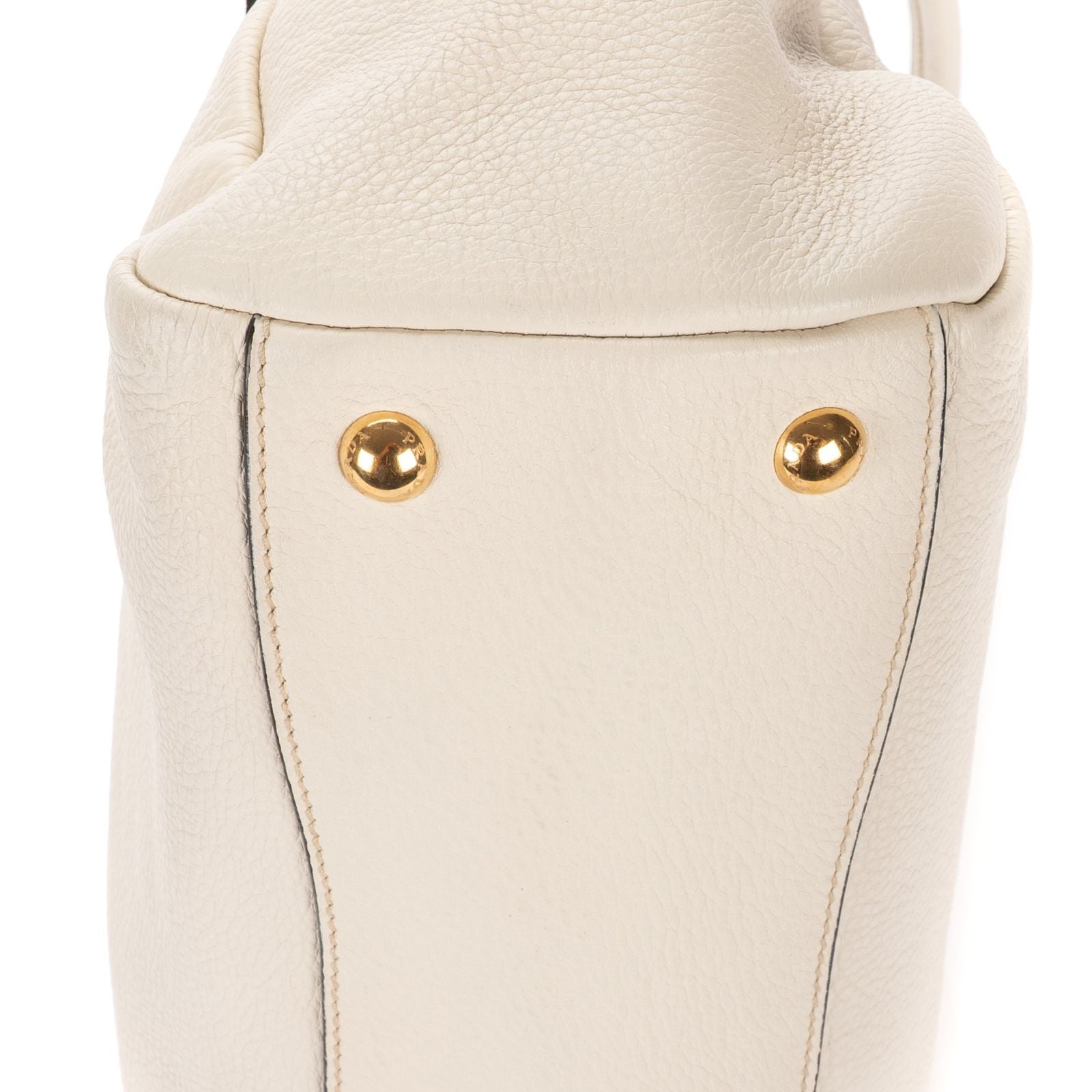 Prada Convertible Open Tote Ivory Vitello Phoenix — view 7