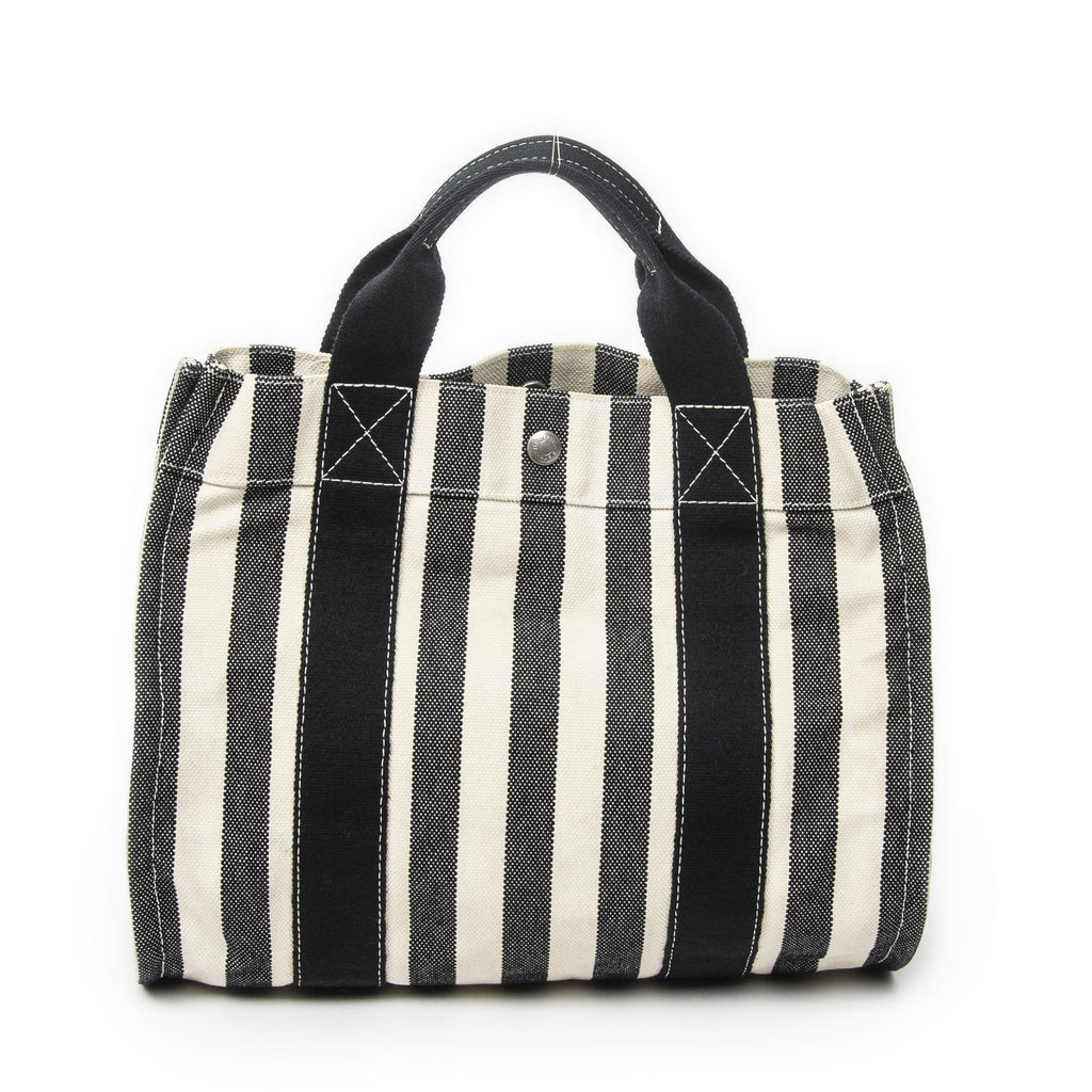 Hermes Cannes Black White Toile Ash Shoulder