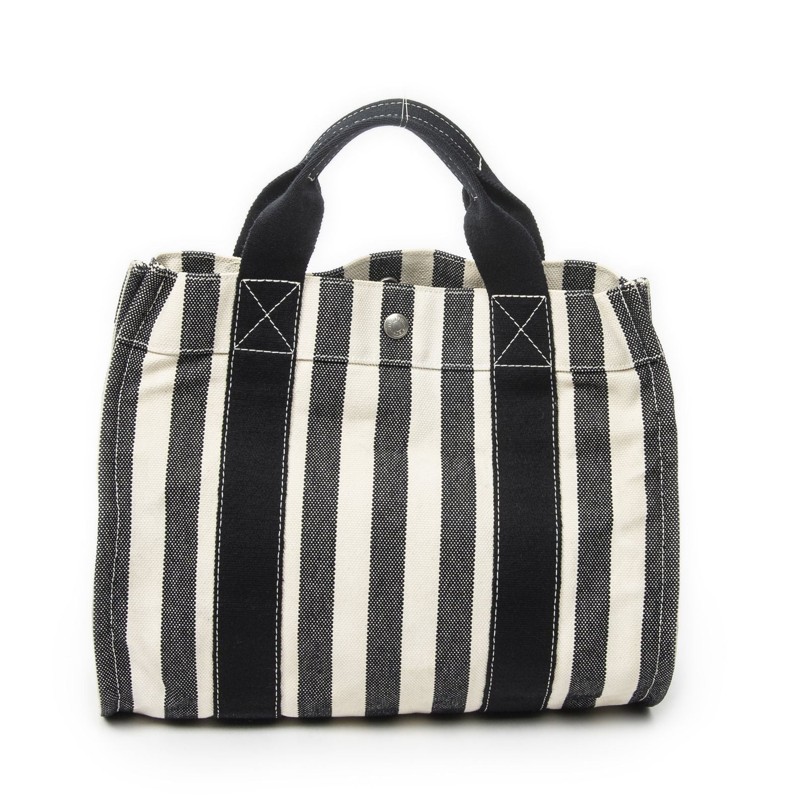 Hermes Cannes Black White Toile Ash Shoulder