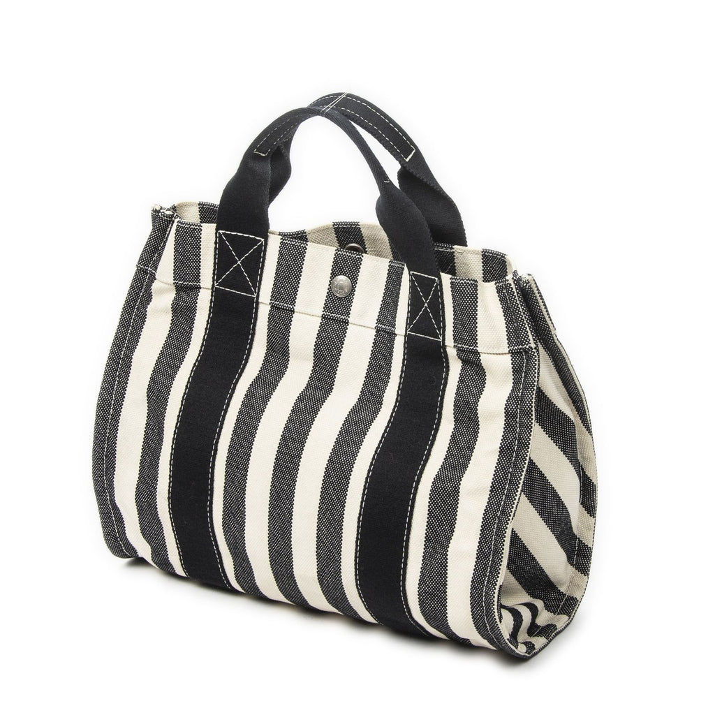 Hermes Cannes Black White Toile Ash Shoulder — view 2