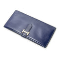 Hermes Bearn Wallet Blue Electric Box Leather