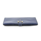 Hermes Bearn Wallet Blue Electric Box Leather — view 3
