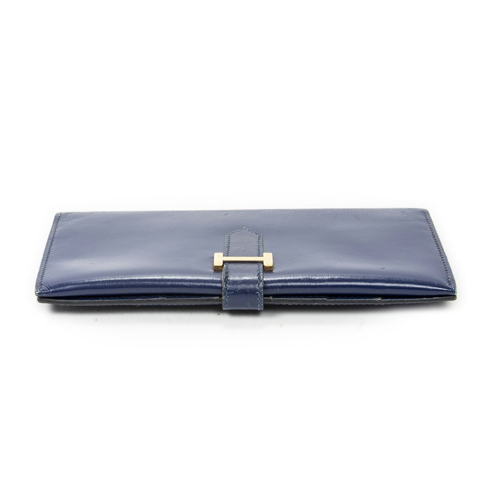 Hermes Bearn Wallet Blue Electric Box Leather — view 3