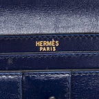 Hermes Bearn Wallet Blue Electric Box Leather — view 5
