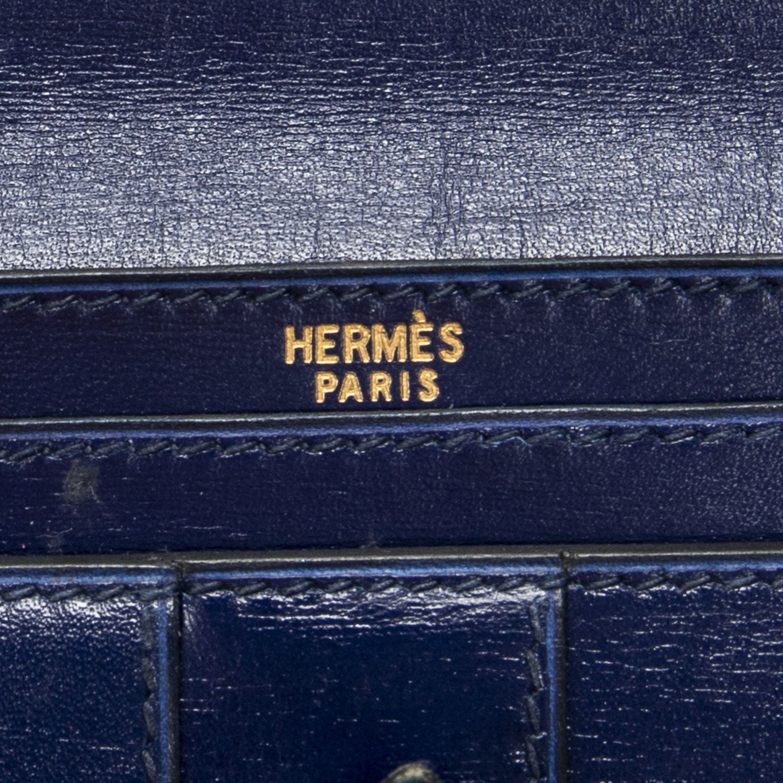 Hermes Bearn Wallet Blue Electric Box Leather — view 5