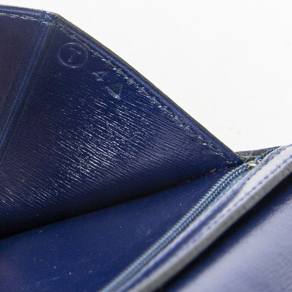 Hermes Bearn Wallet Blue Electric Box Leather — view 6