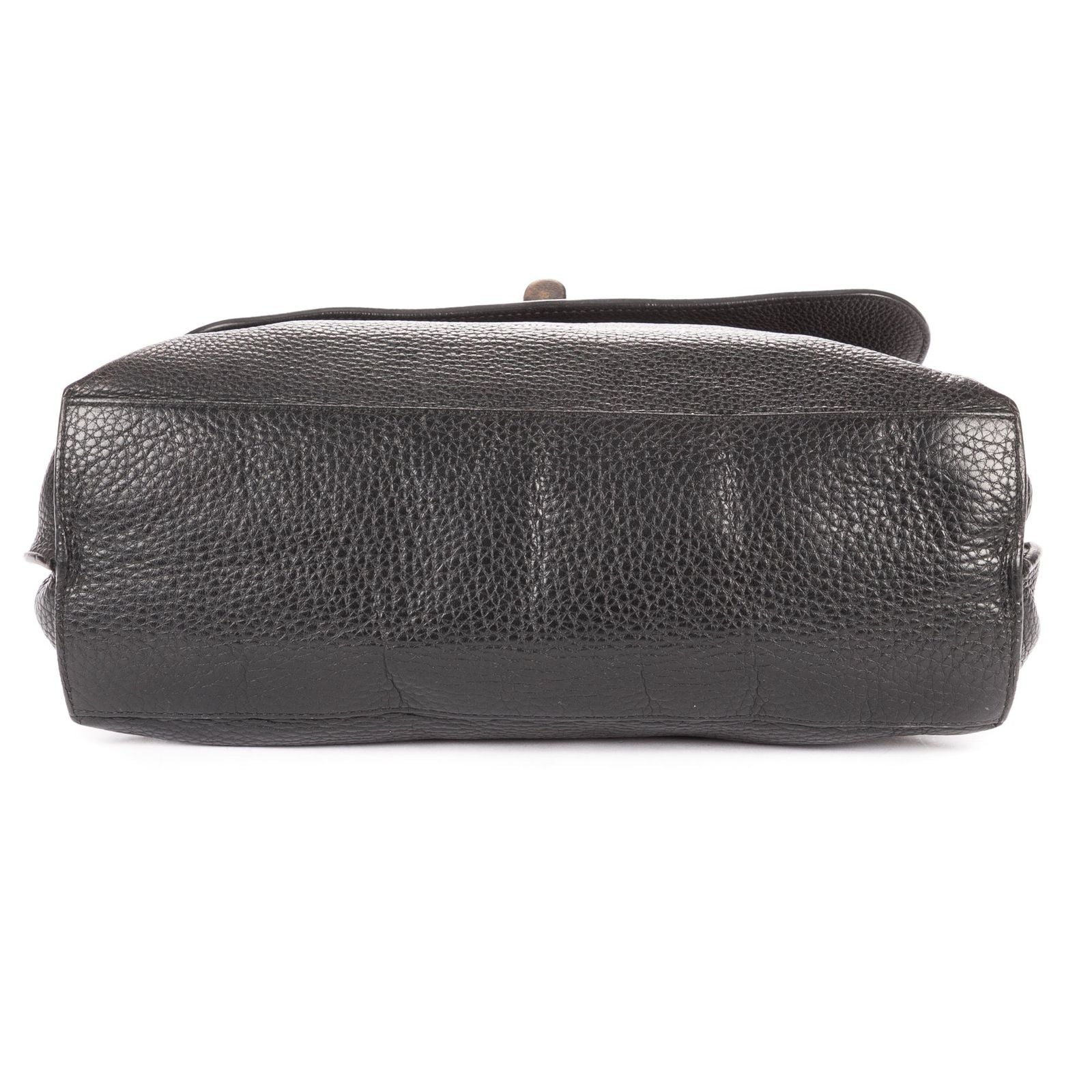 Gucci Midi Amfloral Bamboo Top Handle Black Gray Calfskin Leather — view 6