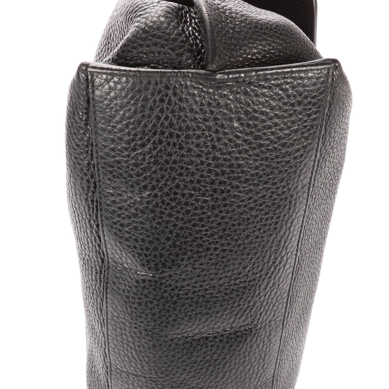 Gucci Midi Amfloral Bamboo Top Handle Black Gray Calfskin Leather — view 8