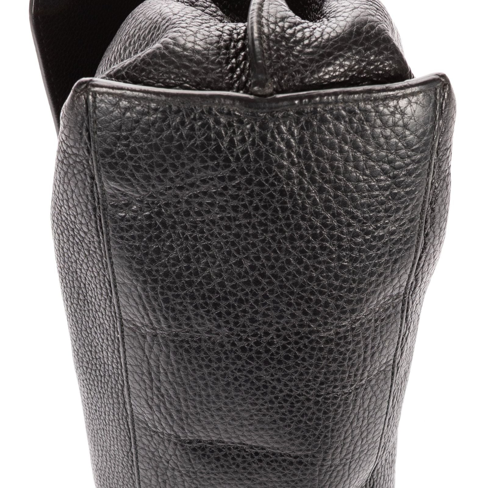 Gucci Midi Amfloral Bamboo Top Handle Black Gray Calfskin Leather — view 7