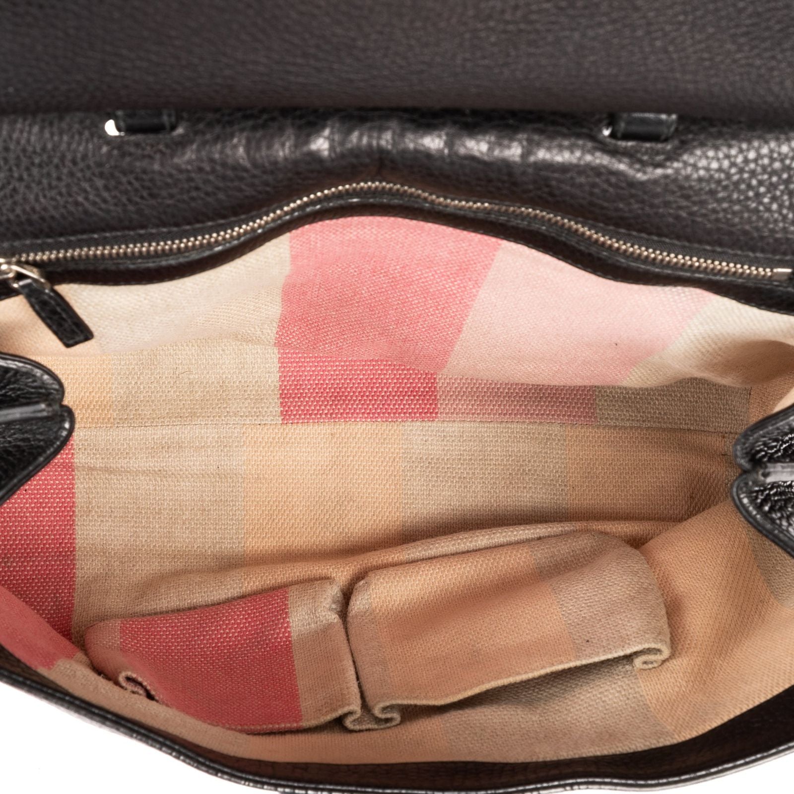 Gucci Midi Amfloral Bamboo Top Handle Black Gray Calfskin Leather — view 9