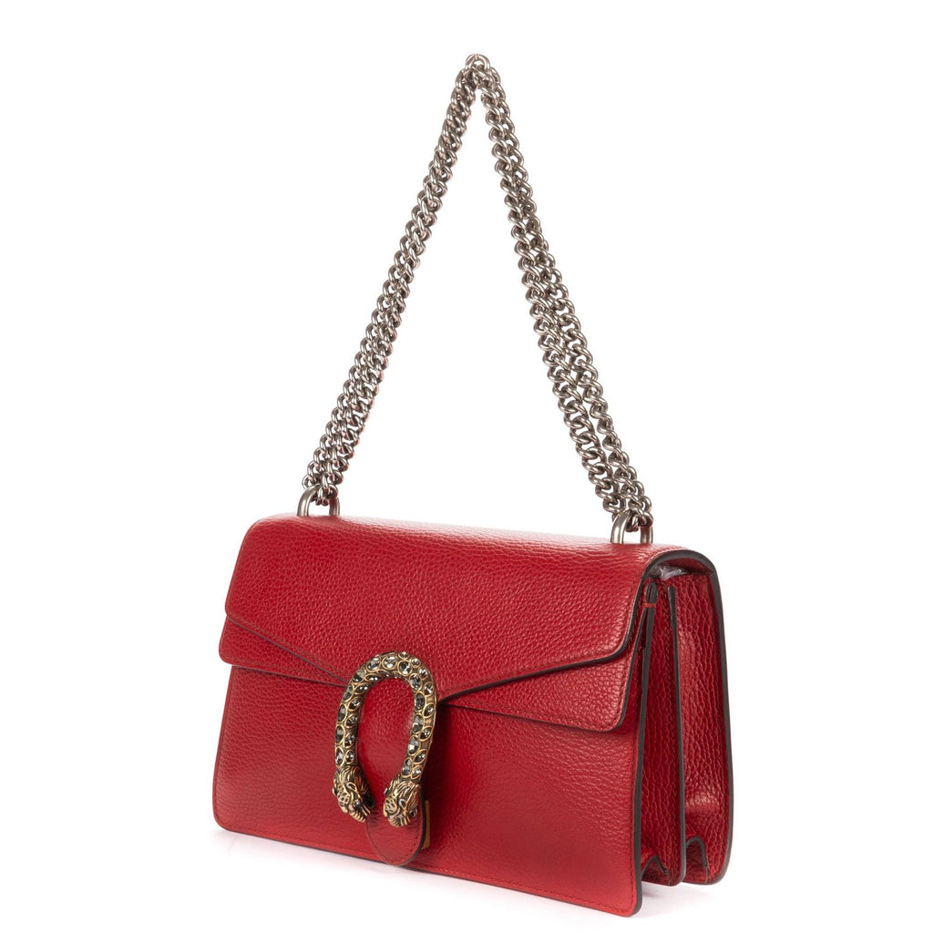 Gucci Medium Swarvoski Crystal Dionysus Red Gray Calfskin Leather Messenger — view 2
