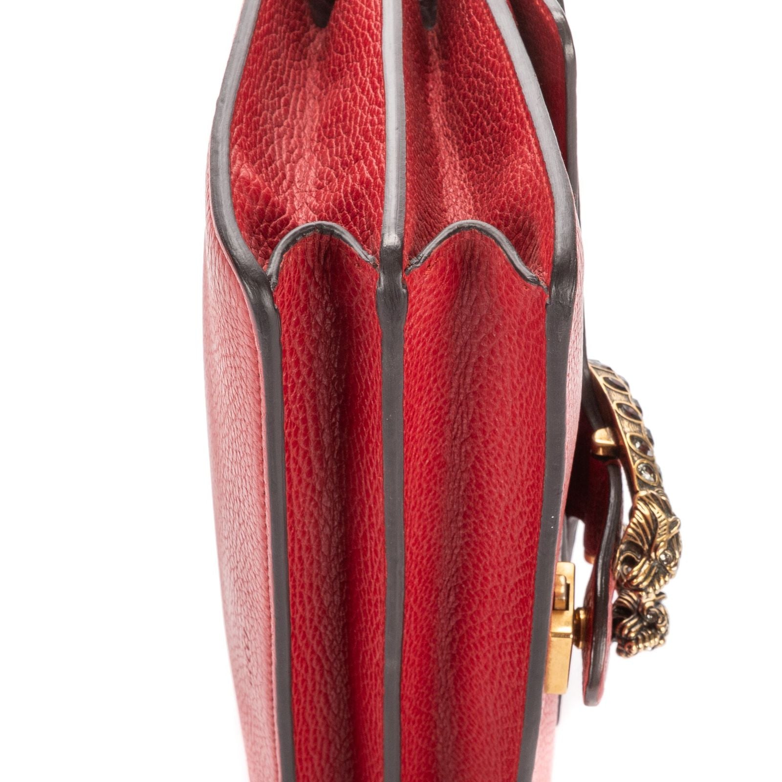 Gucci Medium Swarvoski Crystal Dionysus Red Gray Calfskin Leather Messenger — view 8