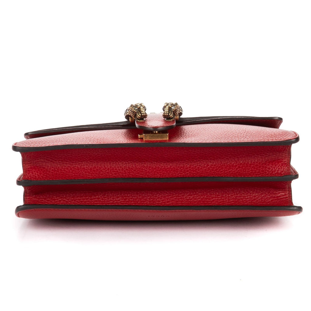 Gucci Medium Swarvoski Crystal Dionysus Red Gray Calfskin Leather Messenger — view 6