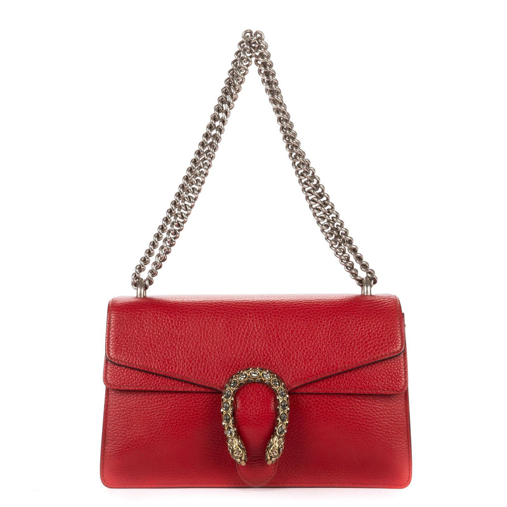 Gucci Medium Swarvoski Crystal Dionysus Red Gray Calfskin Leather Messenger
