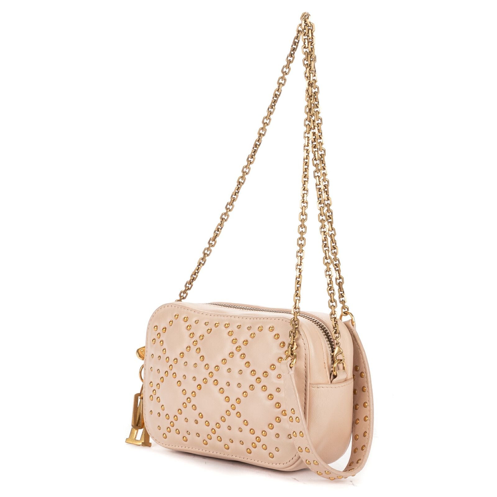 Dior Mini Studded Lady Dior Pink Cannage Leather Handbag — view 2