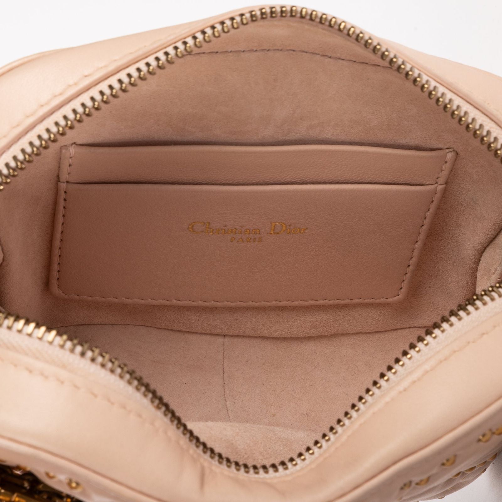 Dior Mini Studded Lady Dior Pink Cannage Leather Handbag — view 9