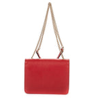 Gucci Small Interlocking GG Chain Crossbody Red Gray Calfskin Leather — view 5