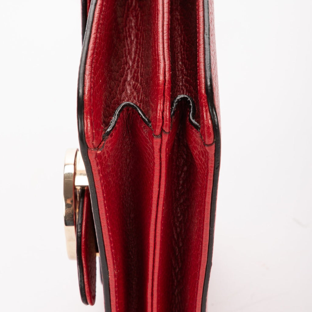 Gucci Small Interlocking GG Chain Crossbody Red Gray Calfskin Leather — view 7