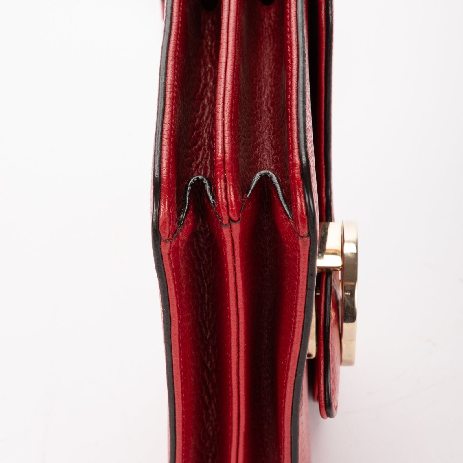 Gucci Small Interlocking GG Chain Crossbody Red Gray Calfskin Leather — view 8