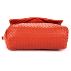 Bottega Veneta Flap Messenger Orange Intrecciato Leather — view 6