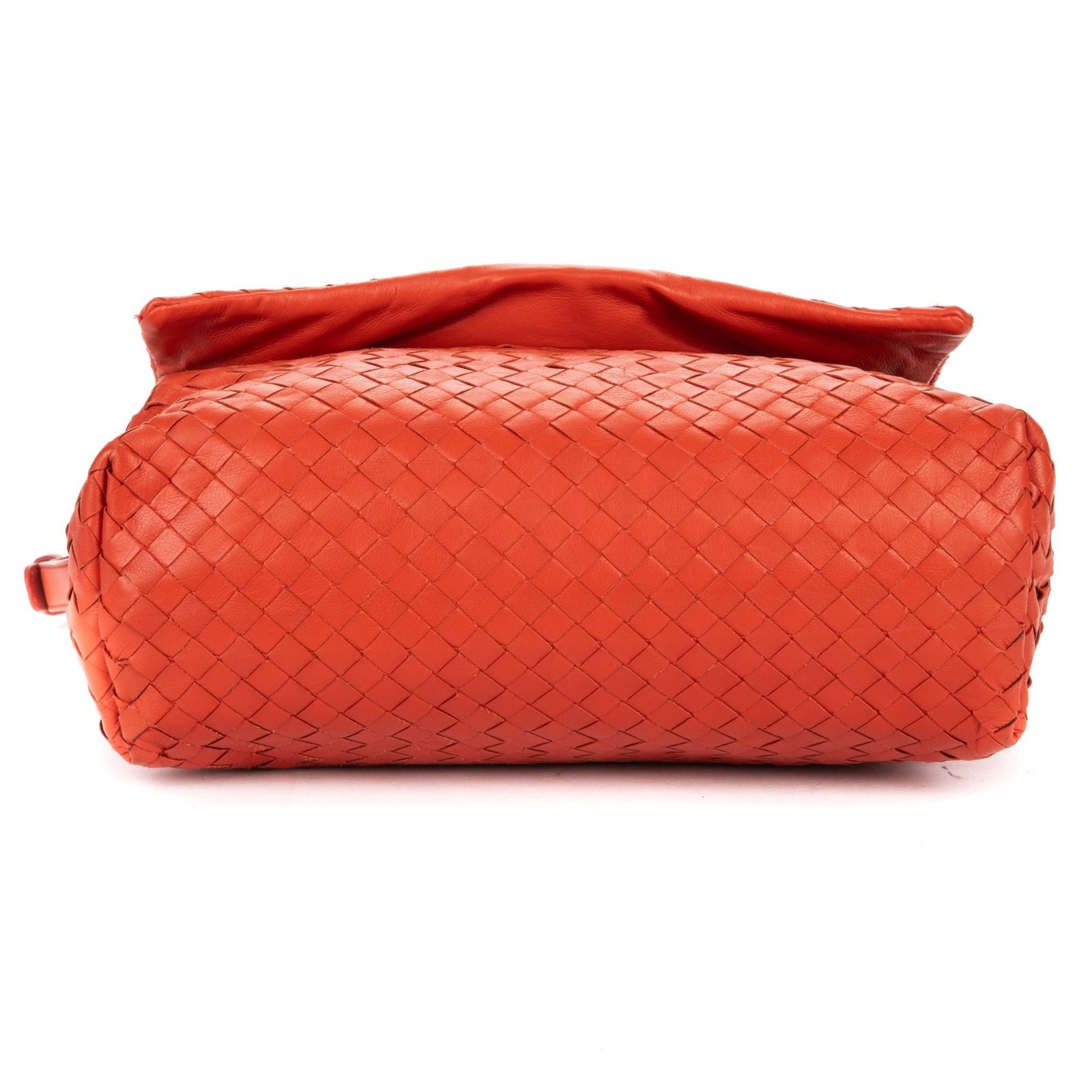 Bottega Veneta Flap Messenger Orange Intrecciato Leather — view 6