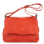 Bottega Veneta Flap Messenger Orange Intrecciato Leather