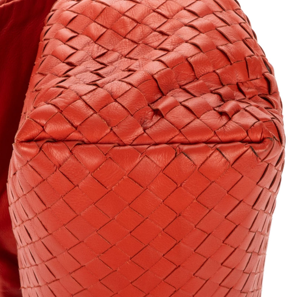Bottega Veneta Flap Messenger Orange Intrecciato Leather — view 7