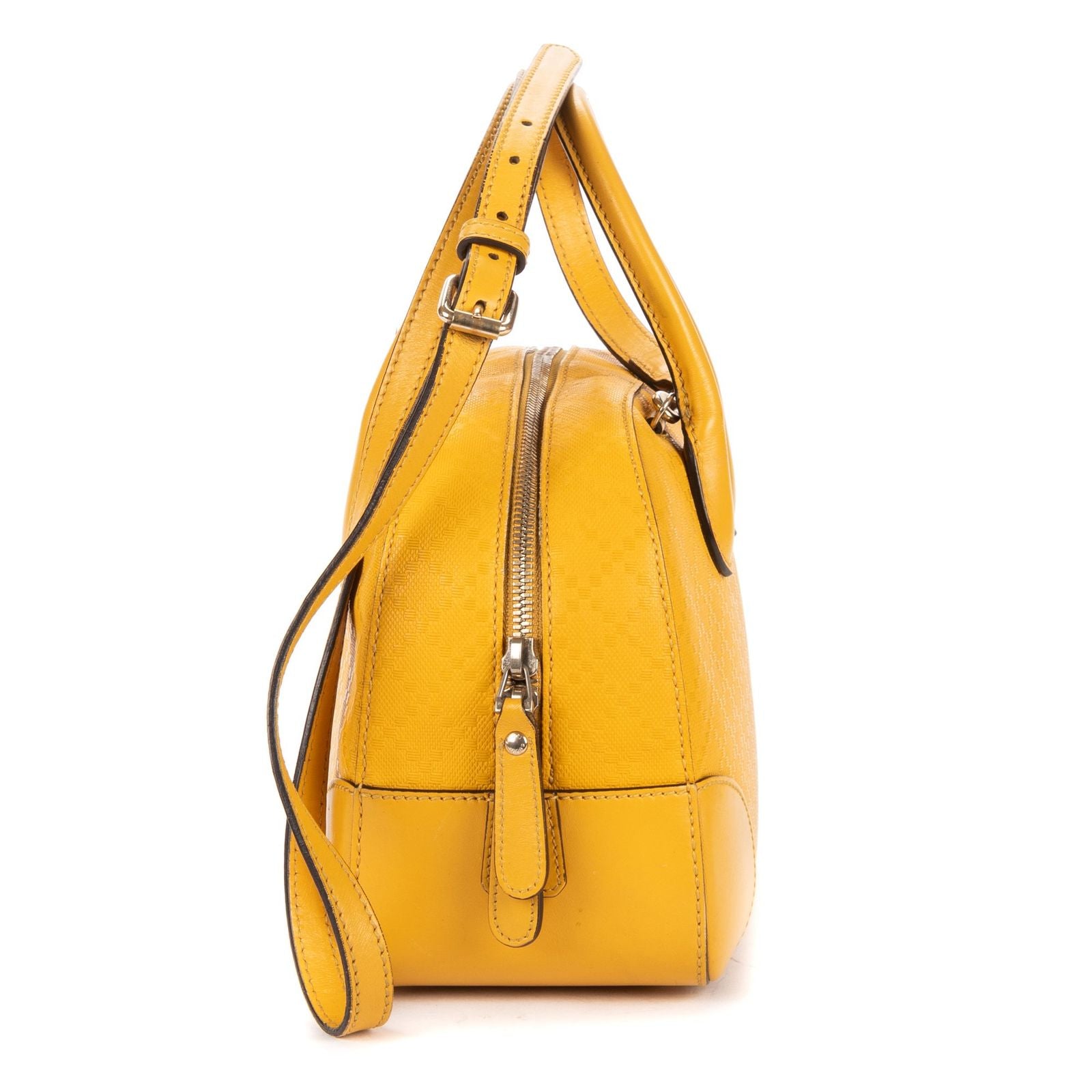 Gucci Bamboo Top Handle Yellow Diamante Canvas — view 3