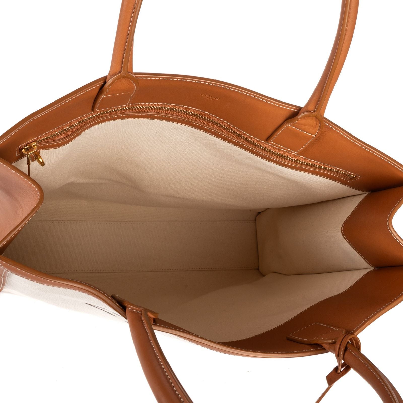 Celine Vertical Tote Ivory Brown Floral Canvas — view 9