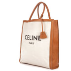 Celine Vertical Tote Ivory Brown Floral Canvas — view 2