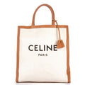 Celine Vertical Tote Ivory Brown Floral Canvas
