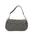 Dior Double Saddle Bag Black Beige Trotter Pattern Canvas — view 5