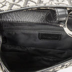 Dior Double Saddle Bag Black Beige Trotter Pattern Canvas — view 9