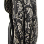 Dior Double Saddle Bag Black Beige Trotter Pattern Canvas — view 8